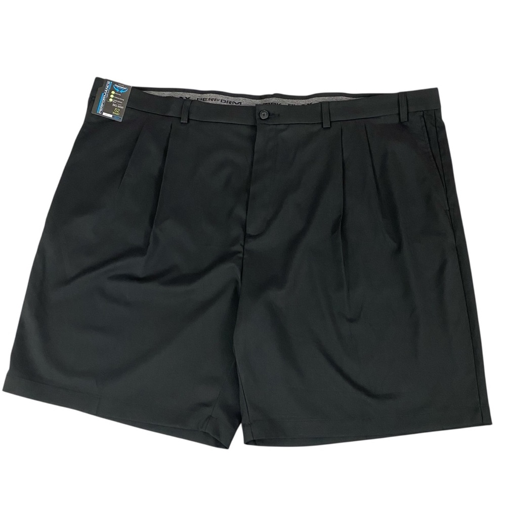 NWT Performance Shorts Black Size 52 Pleated Classic 
 9” Inseam Casual Comfort
